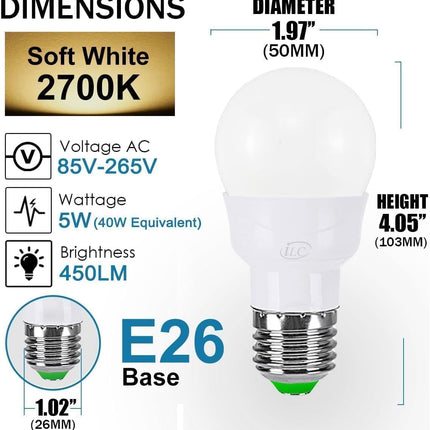 ILC RGB LED Color Changing Light Bulb, 40W Equivalent, 450LM, 2700K Warm White 5W E26 Screw Base RGBW, Flood Light Bulb- 12 Color Choices - Timing Infrared Remote Control (4 Pack)
