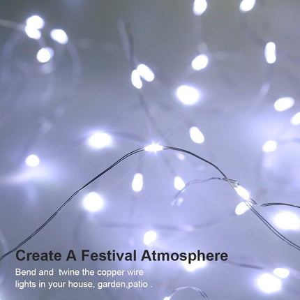 2 Pack Fairy Lights Christmas Decor 20 Ft 60 Led Battery Operated Christmas Lights with Remote Waterproof Twinkle Lights 8 Modes Fairy String Lights for Party Bedroom Wedding Decorations-White