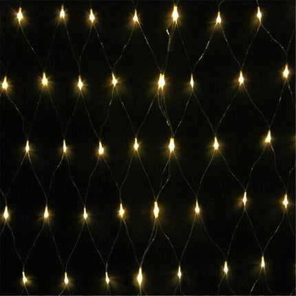 LED Net Mesh String Fairy Light Warm White, 9.8ft x 6.6ft 204 LEDs 8 Modes, LED Indoor Outdoor String Lights Waterproof Wedding Party Garden Room Christmas Holiday Decorative Light