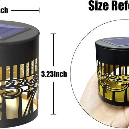 2 Pack Solar Fence Lights Solar Outdoor Wall Lights Metal Solar Powered Deck Lights Sun Moon Theme Waterproof Fence Solar Light