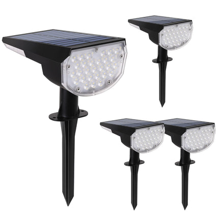 E ENERGETIC LIGHTING Solar Lights Outdoor Waterproof IP68, 4 Lighting Modes Solar Powered Garden Yard Spot Solar Lights for Christmas Outside Landscape- 4 Pack (Daylight)