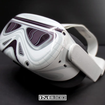 Star Storm Helmet Troop Skin Wrap Decal for Oculus Quest 2 Vinyl and Easy to Apply - Detailed Video Instructions, White