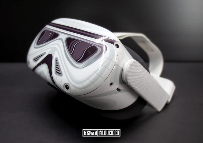 Star Storm Helmet Troop Skin Wrap Decal for Oculus Quest 2 Vinyl and Easy to Apply - Detailed Video Instructions, White
