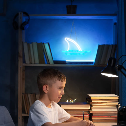 Shark LED Neon Signs Wall Decorative Shark Neon Lights Acrylic USB Powered Shark Neon Light for Christmas Bedroom Decor Room Shop Hotel Bar Party Supplies s