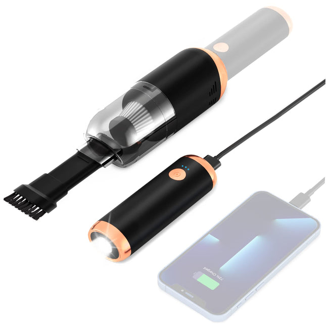 Small Car Vacuum Cordless Rechargeable, 7000Pa120W Mini Car Vacuum Cleaner, Detachable Handheld Vacuum Cordless With Led Flashlightpowerbank, Portable Vacuum Cleaner For Carhomeoutdoor