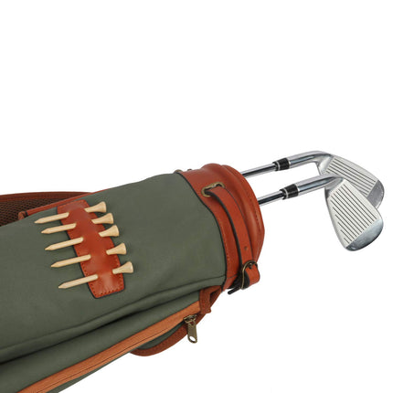 Tourbon Vintage Golf Club Carry Bags Travel Case - Canvas and Leather