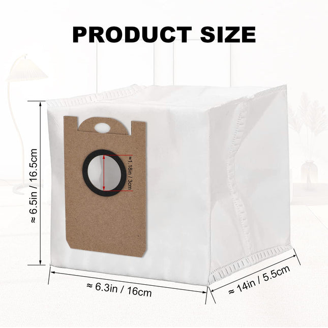 Dust Bag For Ihome Nova Vacuum Bags For Kyvol Cybovac S31 For Uoni V980 Plus Q6 For M7 Pro M8 Max,For For Neabot Nomo N1+, N1 Plus,N2 Robot Cleaner Accessories 2.5L Large Capacity Disposable12 Pack