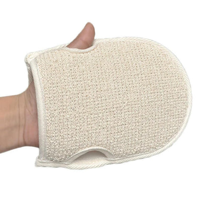 ZBDP Natural Loofah Glove Double-sided Body Scrub Pad Shower Body Scrubber Mitt for Spa Skin Clean Gloves