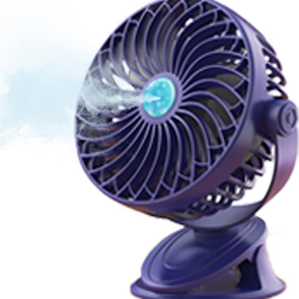 Mamibot Clip On Mist Fan, 360° Rotatable Mini Desk Fan, 2 Spray 5 Speeds Portable Personal Fan, 4000Mah Usb Rechargeable Battery