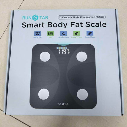 RunSTAR Ultra-Precision Digital Accurate Bathroom Smart Scale Body Weight and Fat Percentage 13 Body Composition Analyzer 400lb Capacity Black Plastic Floor Scale