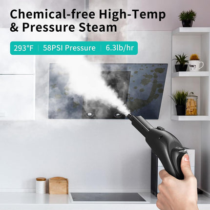Aspiron Steam Cleaner Powerful Multipurpose Portable Heavy Duty Steamer For Carpets, Floors, Cars, Tiles, And Grout Cleaning With 70S Heat Up, 6M Power Cord Deep Continuous Ondemand Steamer For Home