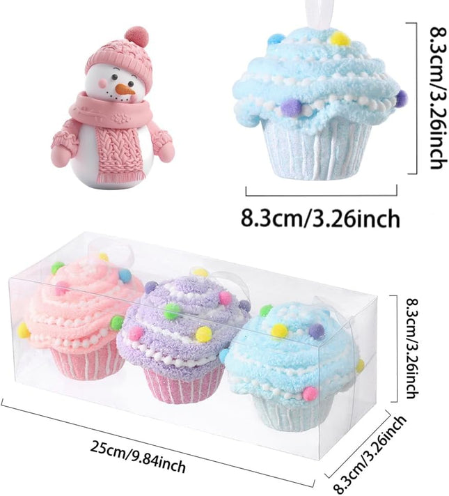 Cake Candy Dessert Christmas Tree Ornaments, 3Pcs 3.3Inch Pastel Macaron Cake Candy Hangings Pendant for Candyland Christmas Tree Decoration Sweet One Birthday Party Wedding Home Party Supplies