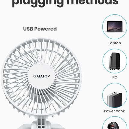 Gaiatop Usb Desk Fan, Small But Powerful, Portable Quiet 3 Speeds Wind Desktop Personal Fan, Adjustment Mini Fan Table Fan