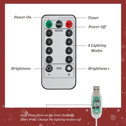Christmas Star Tree Topper with 8 Lighting Modes, USB Lighted Tree Topper with 20 LED Lights, Shiny Treetop Christmas Tree Decoration for Indoor Outdoor Holiday Home Ornament , 9.8 Inch(H)
