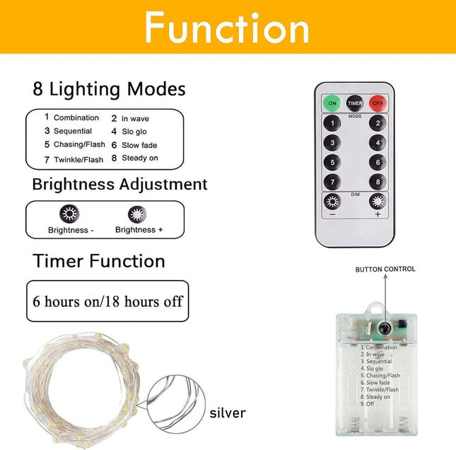 3-Pack 78FT 240 LED Fairy Lights Battery Operated with Timer & Remote, Waterproof Twinkle Lights Outdoor Indoor 8 Modes for Bedroom Centerpiece Patio Wedding Tree Mason Jar Party Christmas Decoration