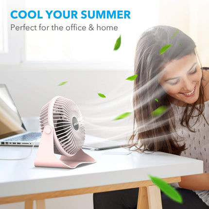 Beskar Personal Usb Desk Fan, Cvt Variable Speeds Small Cooling Fan, Strong Wind, Quiet Operation, Adjustable Tilt, Mini Portable