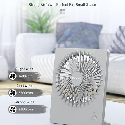 Small Table Fans Rechargeable Portable 180°Tilt Folding Desk Fans Battery Operated Personal Fan Ultra Quiet For Home Bedroom