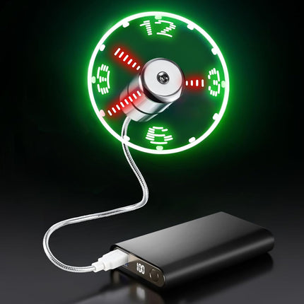 Onxe Led Usb Clock Fan With Real Time Display Function,Stocking Stuffers For Men Christmas Gadgets,1 Year Clock