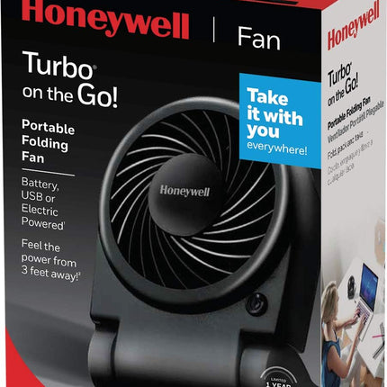 Honeywell Htf090B Turbo On The Go Personal Fan, Black Small, Portable Fan