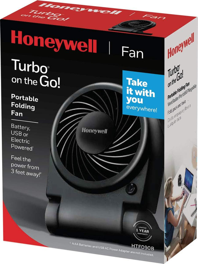 Honeywell Htf090B Turbo On The Go Personal Fan, Black Small, Portable Fan