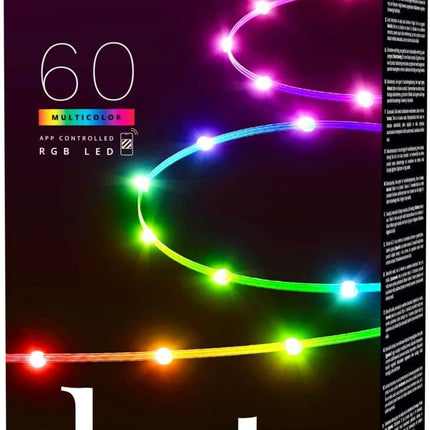 Twinkly Dots 10ft, Multicolor 60 LED Strip, Flexible RGB LED Strip, Compatible with Alexa and Google Home, Gaming, 16 M+ Colors, USB Powered, App Mapping, Transparent Wire