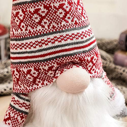 Gnome Christmas Tree Topper Gnome Christmas Ornaments Christmas Tree Topper Santa Gnomes Plush Tree Toppers Christmas Decorations (Red)