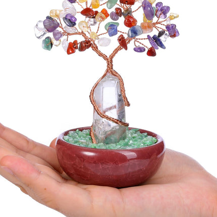 PESOENTH Chakra Tree of Life Feng Shui Decor Crystals and Healing Stones Money Tree Room Decor 7 Chakra Healing Crystals Ornaments for Home Room Office Desk Spiritual s Christmas