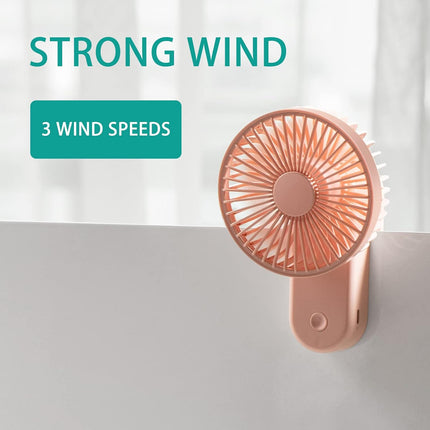 Handheld Mini Fan, Portable Clip On Fan Battery Operated, 3 Speeds Personal Hand Fan, Small Powerful Desk Fan With Magnet Base
