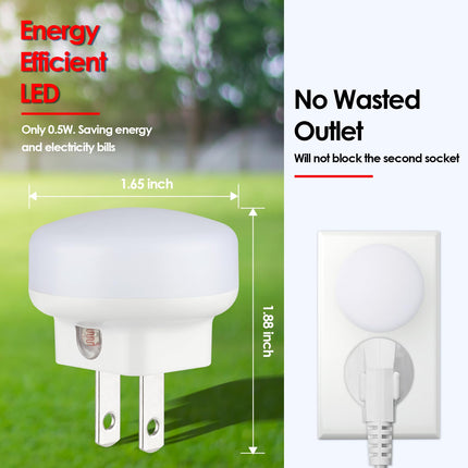 FOLKSMATE 5 Pack LED Night Light, Plug-in Dusk to Dawn Light Sensor Hallway Lights, Smart Nightlight Auto-On/Off for Bathroom, Bedroom, Adults & Kids Room, Kitchen, Stairway, Nursery, Red Lights