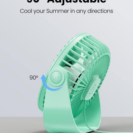 Gaiatop Usb Desk Fan, 3 Speeds Portable Small Fan With Strong Airflow, 5.5 Inch Quiet Table Fan, 90° Rotate Personal Cooling Fan