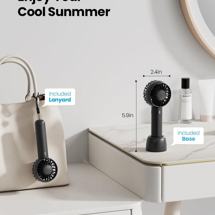 Gaiatop Mini Portable Fan, Powerful Handheld Fan, Cute Design 3 Speed Personal Small Desk Fan With Base, Lightweight Makeup Usb