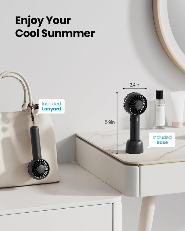 Gaiatop Mini Portable Fan, Powerful Handheld Fan, Cute Design 3 Speed Personal Small Desk Fan With Base, Lightweight Makeup Usb