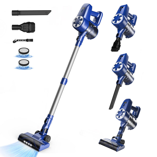 Uniqus Vacuum Cleaners For Home, Lightweight Cordless Vacuum With 2200 Mah Battery, 40 Mins Runtime, Rechargeable Stick Vacuum For Carpet Hardwood Floor