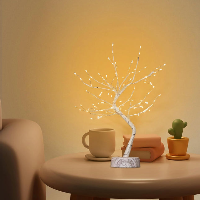 OTAVILEM Room Decor, 20" 108 LED Twinkling Tree Lamp, DIY Artificial Tree Lamp, Battery/USB Operated, Tabletop Bonsai Tree Light for Living Room Bedroom Christmas Home s House Decor