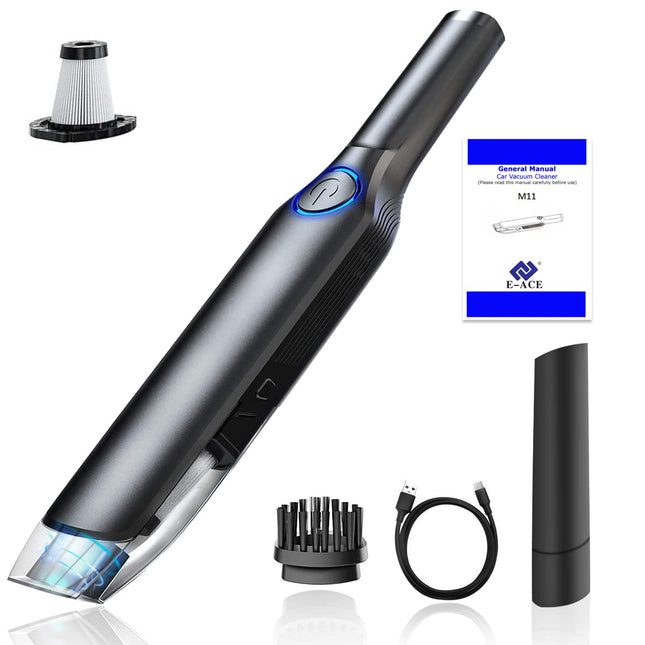 Car Vacuum Cleaner Cordless Rechargeable Mini Handheld Bug Vacuum With Powerful Suction Lightweight Quick Charge 2 Suction Modes, For Pet Hair Home Office Travel & Car Cleaning M11P13