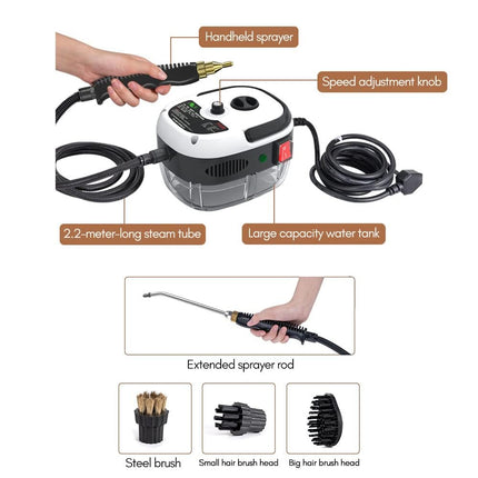 Handheld Pressurized Steam Cleaner,2500W Handheld High Temp Portable Cleaning Machine, Cleaning For Couch, Auto, Floor And More