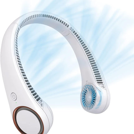 Civpower Portable Neck Fan,Hands Free Bladeless Fan, Cooling Personal Fan,3 Speeds Adjustment,78 Air Outlet,Headphone Design,Rech
