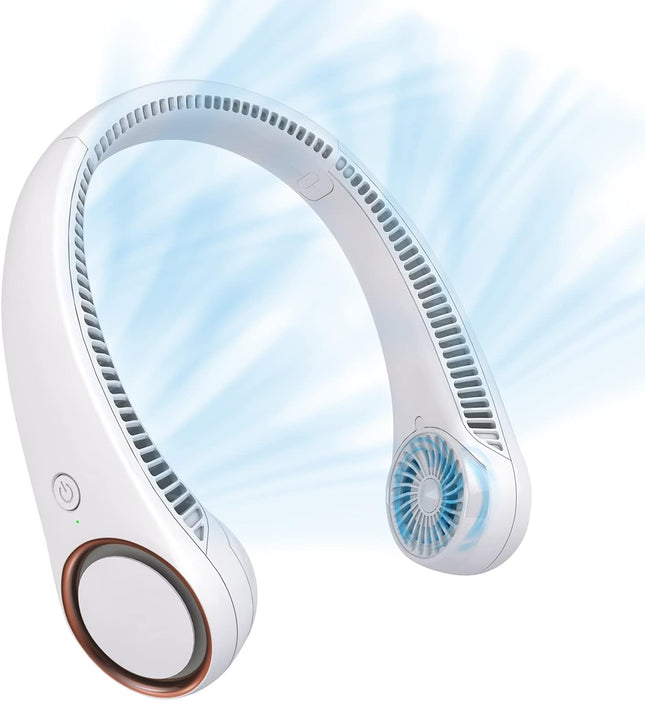 Civpower Portable Neck Fan,Hands Free Bladeless Fan, Cooling Personal Fan,3 Speeds Adjustment,78 Air Outlet,Headphone Design,Rech