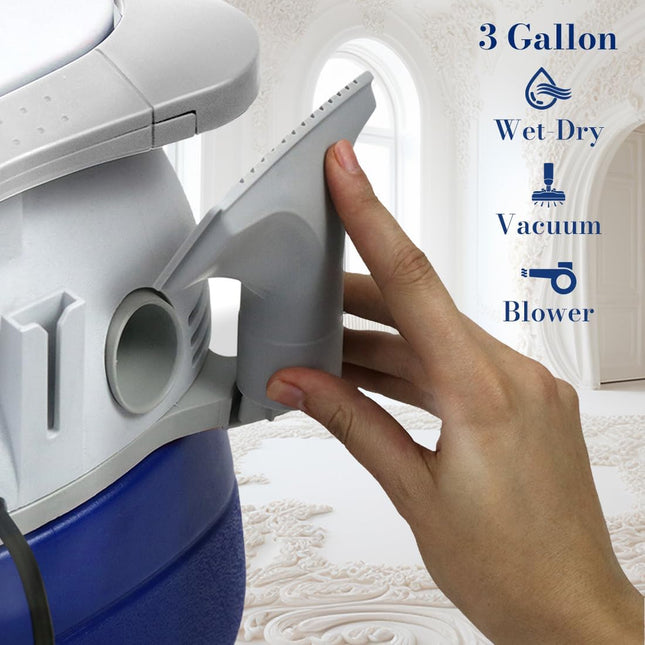 Koblenz Wd402 Kg4 Portable Wetdry Vacuum Cleaner, 3 Gallon Tank, White+Blue