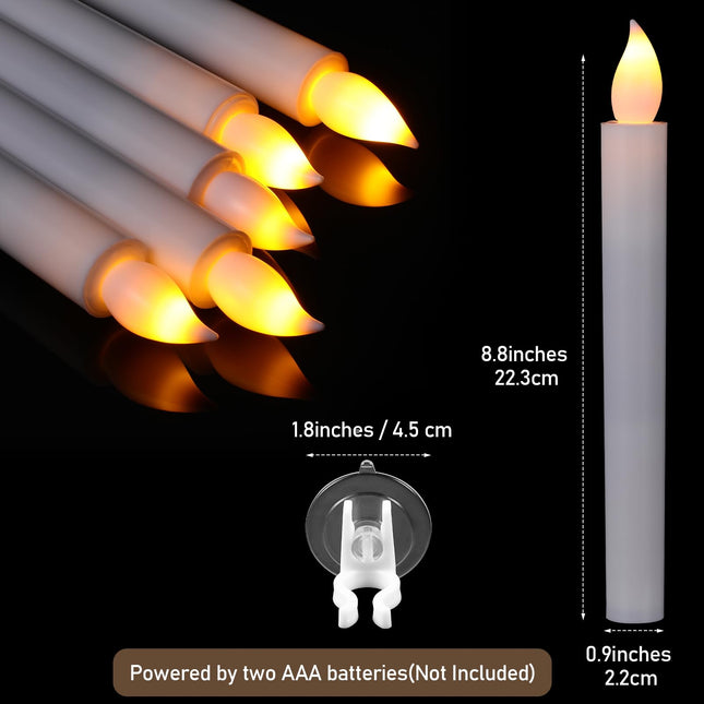 VIHOSE 36 Pcs Halloween Flameless Candles Bulk Floating Candles with Remote and Timer Flickering Hanging Candles Battery Operated Led Light for Christmas Halloween Wedding Party