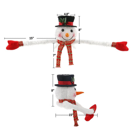 Christmas Snowman Tree Topper Projector, Lighted 3D Snowman Hat with Rotating LED Snowflake Projection, Unique Holiday Tree Decoration for Christmas Party, Home Festive Décor