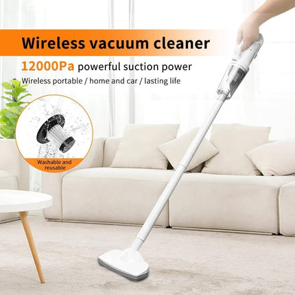 Cordless Stick Vacuum Cleaner, Lightweight Powerful Suction Handheld Vacuum For Hard Floor Carpet Pet Hair, White