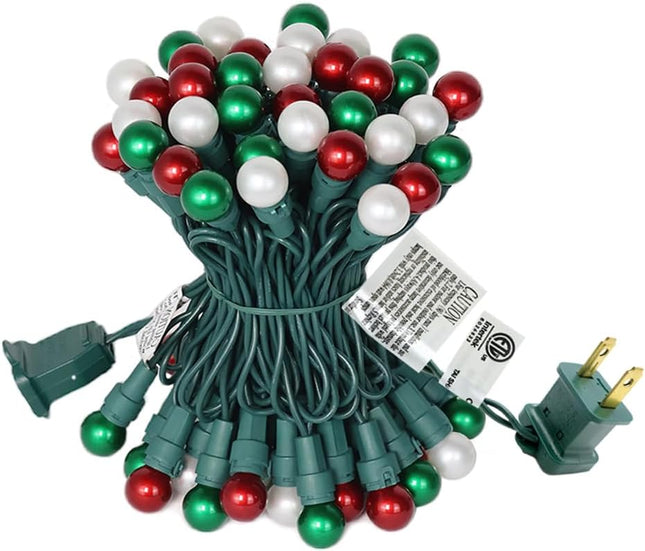 Red White Green Christmas Lights Indoor 70 LED Outdoor String Lights with Pearlized Glass 120V ETL for Halloween Decor Holiday Party Thanksgiving Yard Xmas Tree Carnival Deco