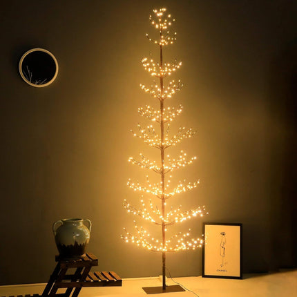 Snokip LED Warm Tree 7FT/736LED Warm White Fairy Lights, Lighted Trees for Indoor Outdoor Home Thanksgiving Christmas Holiday Decoration