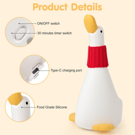LED Duck Night Light for Baby Nursery Toddler, Fun Dream Duck Light Silicone Squishy Duck Lamp, Rechargeable Bedside Touch Lamp Christmas s Room/House Décor for Kids