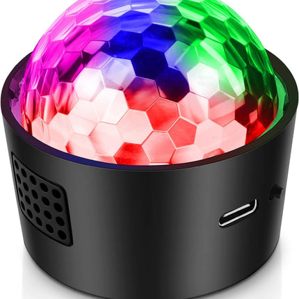Disco Ball Lights Battery Operated Party Lights Sound Activated DJ Lights Rechargeable Portable for Outdoor Indoor Disco Light for Home Room Car Graduation Party Decorations Halloween Christmas