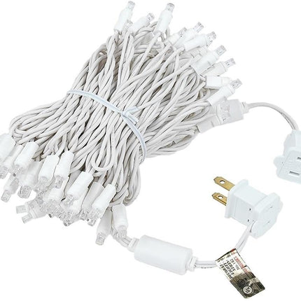 Novelty Lights 100 Light LED Christmas Mini Light Set, Outdoor Lighting Wedding Patio String Lights, Pure White, White Wire, 34 Feet