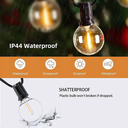 Outdoor String Lights 100ft, G40 Led Patio Lights with 52pcs Bulbs,Waterproof Shatterproof Dimmable Hanging Globe Outdoor Lights for Porch Cafe Bistro Backyard Gazebo Balcony Party, 2700K