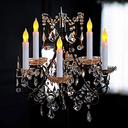 Pack of 24 Flameless Taper Candles Battery Operated Flickering Ivory Led Candle for Christmas Wedding Party Candelabra Flicker Amber Taper Candles Table Centerpiece – 6.5 Inch Candle