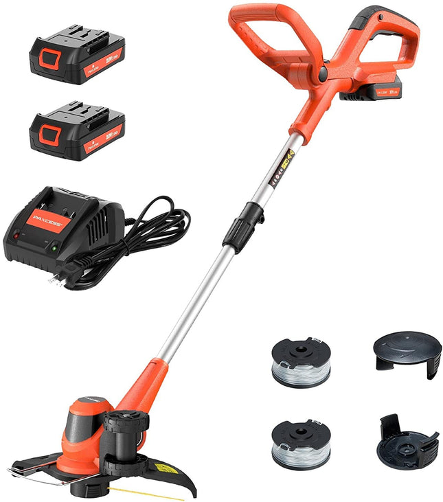PAXCESS Cordless String Trimmer/Edger, 20V 10-Inch Weed Eater with 2Pcs 1.50Ah Batteries, 1Pcs Charger and Replacement Spool Line, Length Adjustable